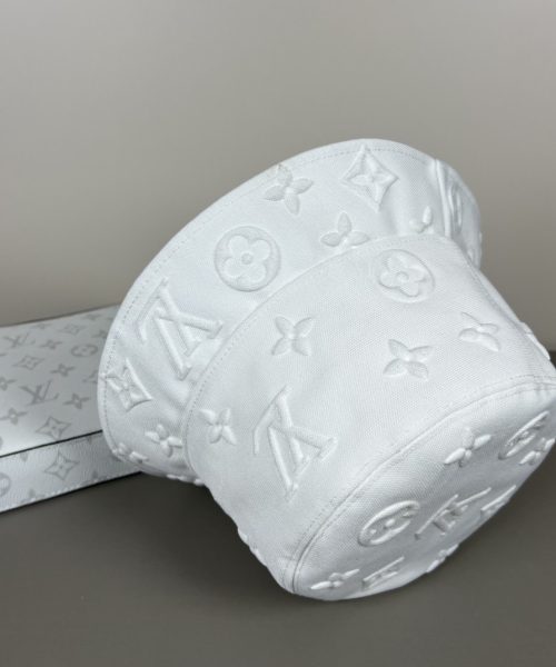 LV052 - Logo Denim Bucket Hat White