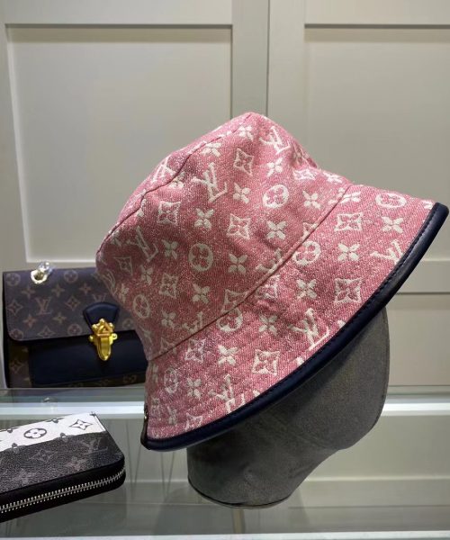 LV016 - Monogram Denim Bucket Hat Pink