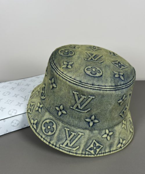 LV053 - Logo Denim Bucket Hat Moss Green