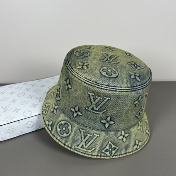 LV053 - Logo Denim Bucket Hat Moss Green - Image 6