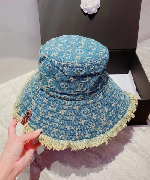 LV004 - Monogram Denim Bucket Hat Light Blue