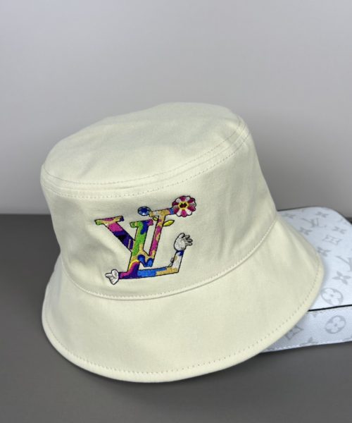 LV055 - Logo Cotton Bucket Hat Beige Reversible