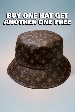 LV073 - Monogram Leather Bucket Hat Brown