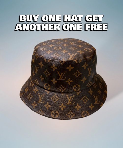 LV073 - Monogram Leather Bucket Hat Brown