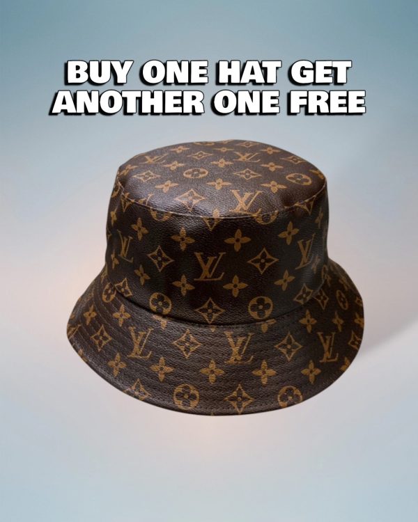 LV073 - Monogram Leather Bucket Hat Brown