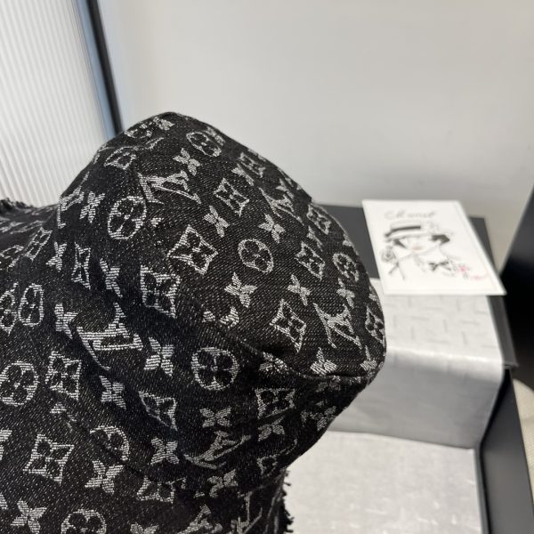 LV060 - Monogram Denim Bucket Hat Black - Image 8