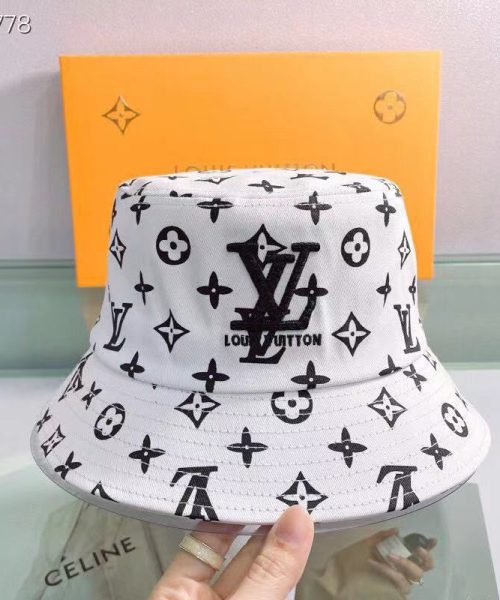 LV002 - Monogram Canvas Bucket Hat White