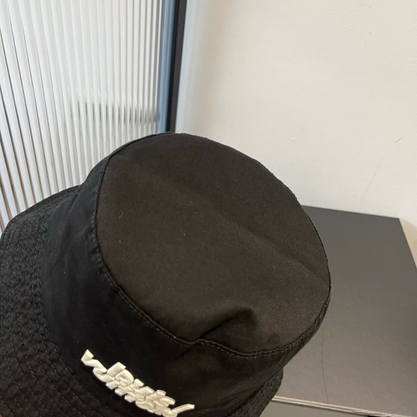 LV043 - Logo Cotton Bucket Hat Black - Image 4