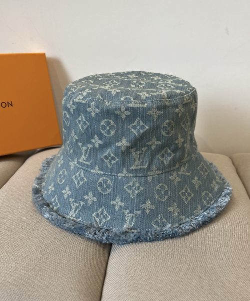 LV075 - Monogram Denim Bucket Hat Blue