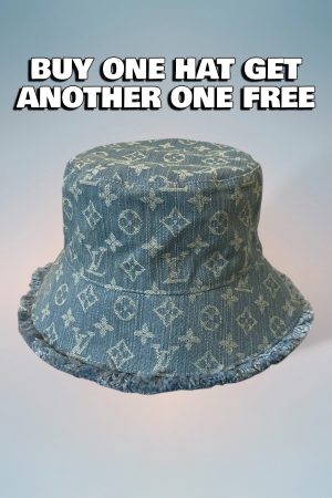 LV075 - Monogram Denim Bucket Hat Blue