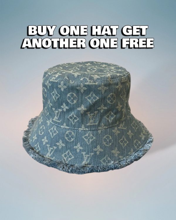 LV075 - Monogram Denim Bucket Hat Blue
