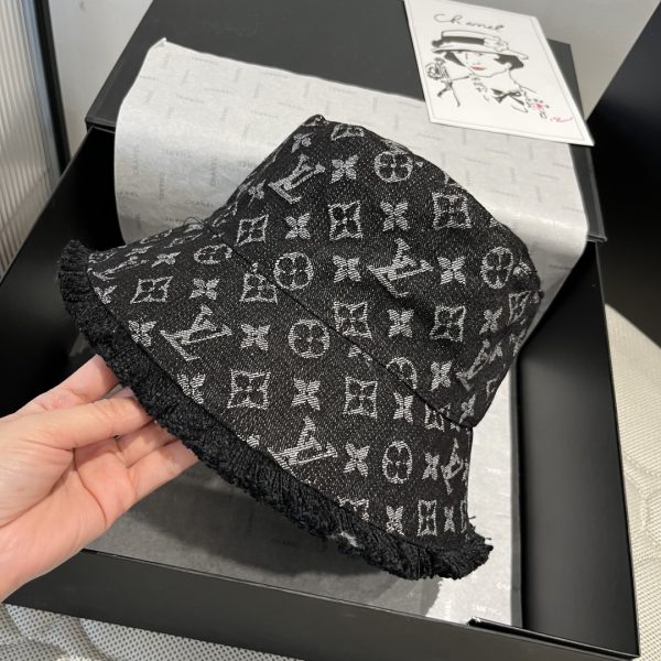 LV060 - Monogram Denim Bucket Hat Black - Image 3