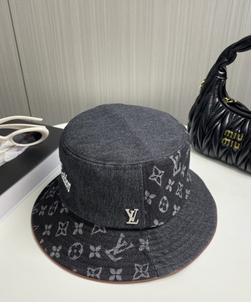 LV051 - Logo Denim Bucket Hat Black
