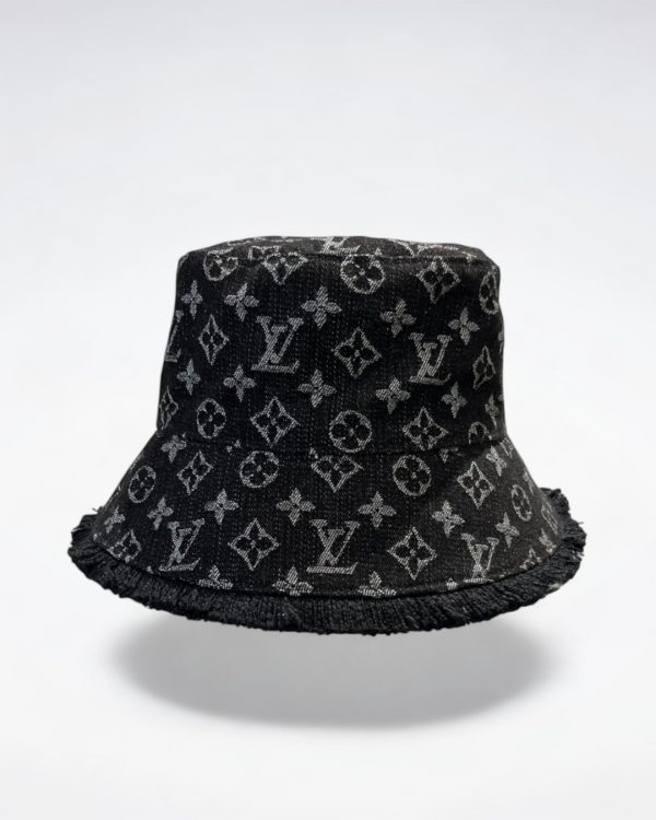 LV060 - Monogram Denim Bucket Hat Black - Image 2