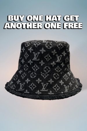 LV060 - Monogram Denim Bucket Hat Black