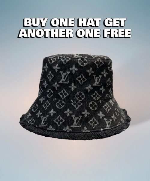 LV060 - Monogram Denim Bucket Hat Black