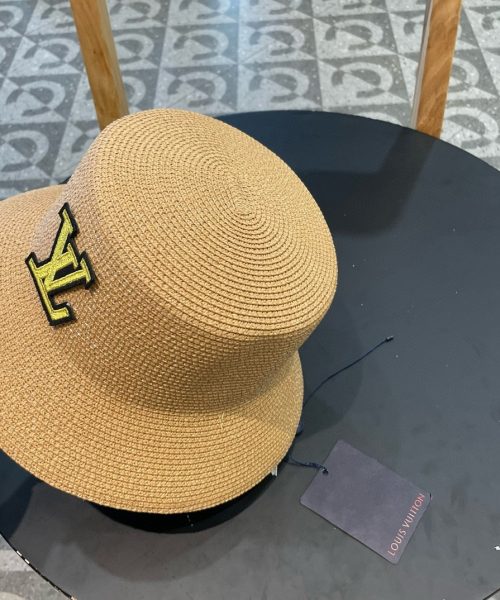 LV070 - Logo Straw bucket hat Beige
