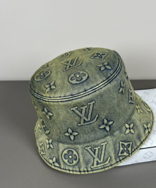 LV053 - Logo Denim Bucket Hat Moss Green