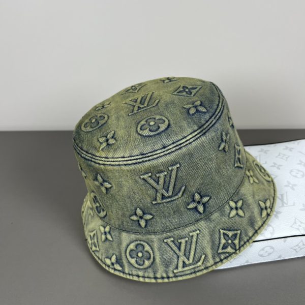 LV053 - Logo Denim Bucket Hat Moss Green - Image 7