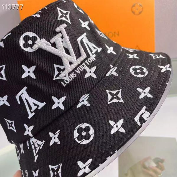 LV003 - Monogram Canvas Bucket Hat Black - Image 6
