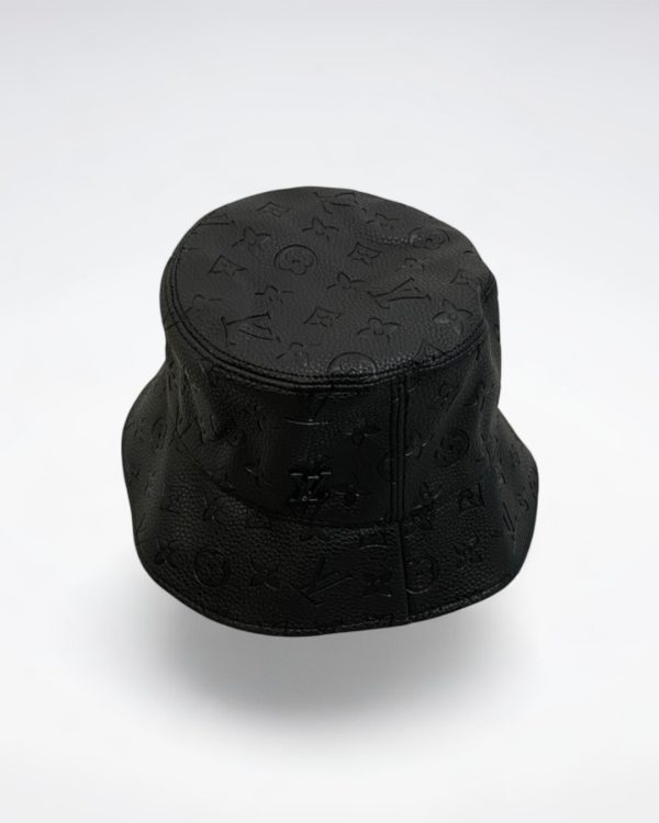LV028 - Leather Bucket Hat Black - Image 2