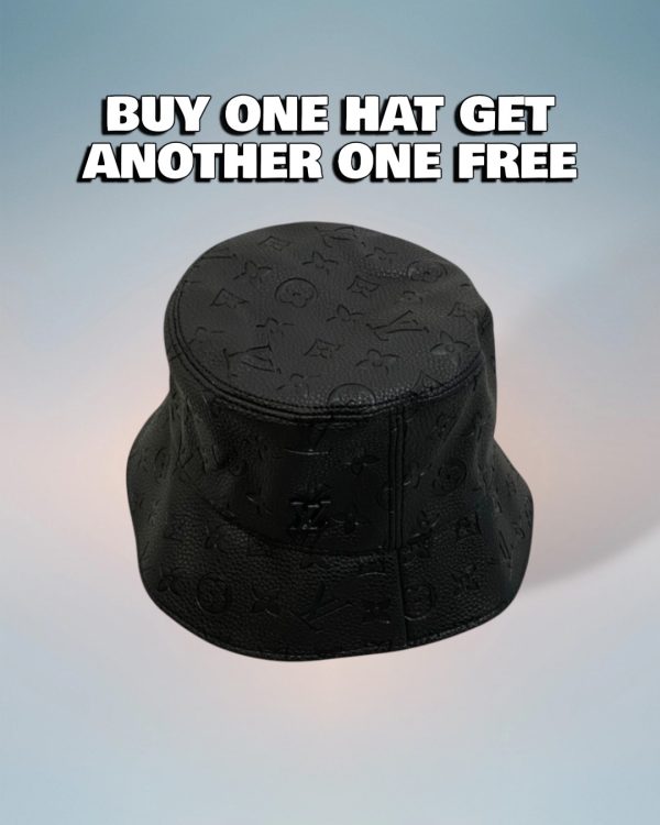 LV028 - Leather Bucket Hat Black
