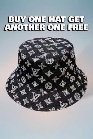 LV017 - Monogram Canvas Bucket Hat Black