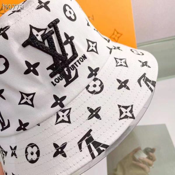 LV002 - Monogram Canvas Bucket Hat White - Image 4