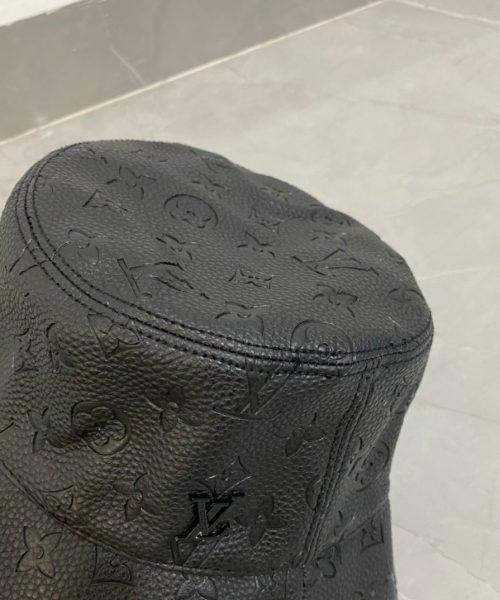 LV028 - Leather Bucket Hat Black