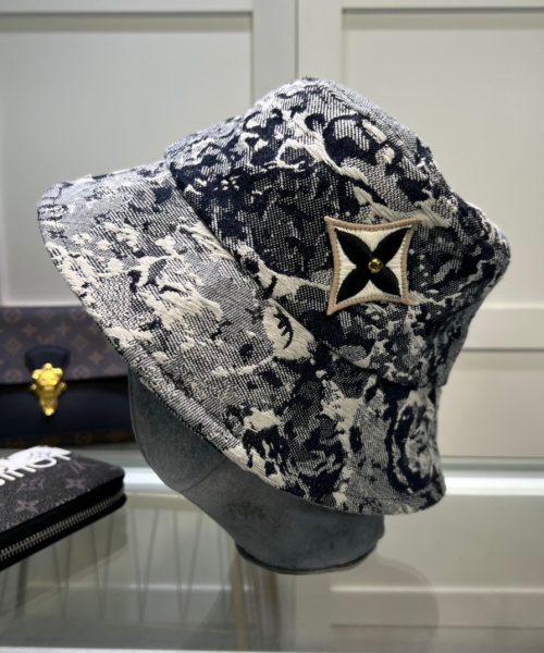 LV026 - Monogram Denim Bucket Hat Grey