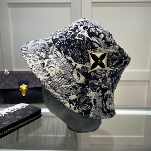 LV026 - Monogram Denim Bucket Hat Grey - Image 4