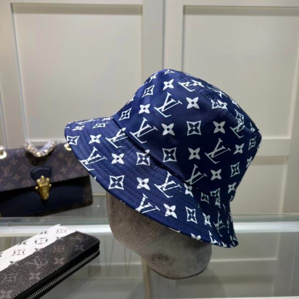 LV008 - Monogram Canvas Bucket Hat Blue - Image 4