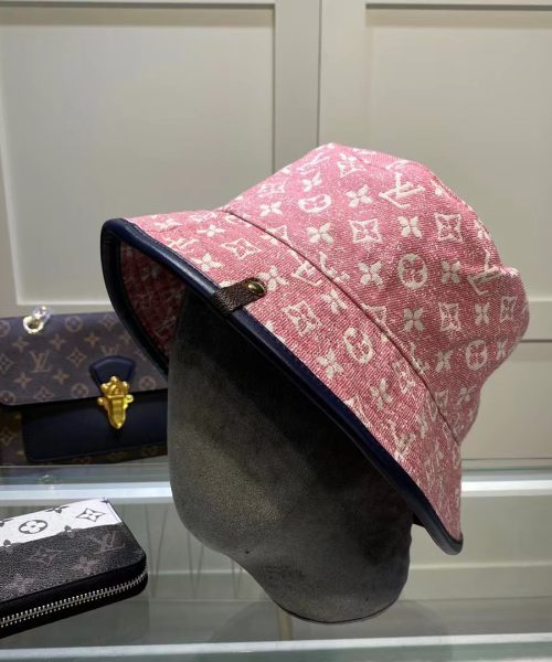LV016 - Monogram Denim Bucket Hat Pink