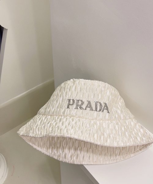 PR004 - Monogram Cotton Bucket Hat White