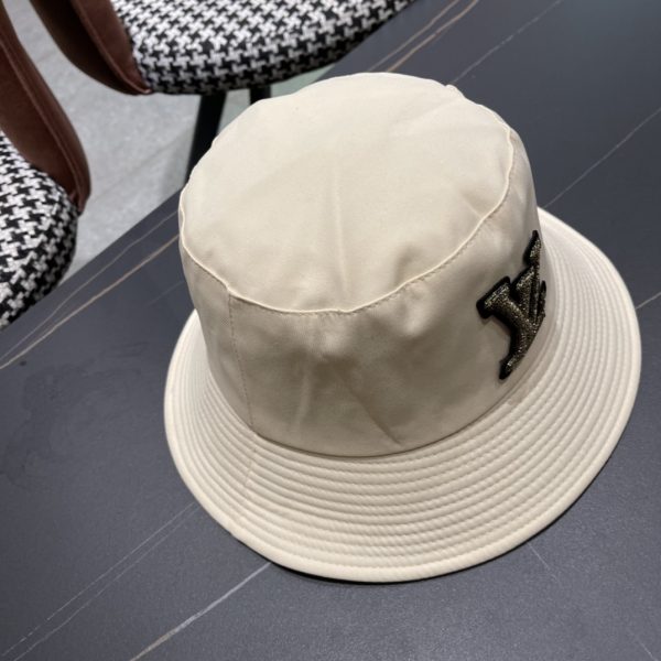 LV068 - Logo Canvas Bucket Hat Beige - Image 3