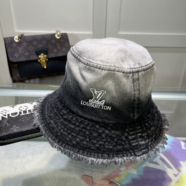 LV036 - Monogram Cotton Bucket Hat Black - Image 3