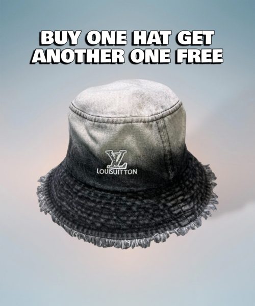 LV036 - Monogram Cotton Bucket Hat Black
