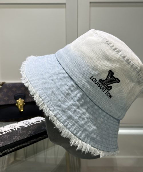 LV034 - Monogram Cotton Bucket Hat White