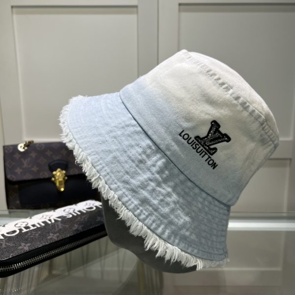 LV034 - Monogram Cotton Bucket Hat White - Image 3