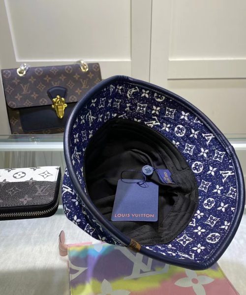 LV014 - Monogram Denim Bucket Hat Blue