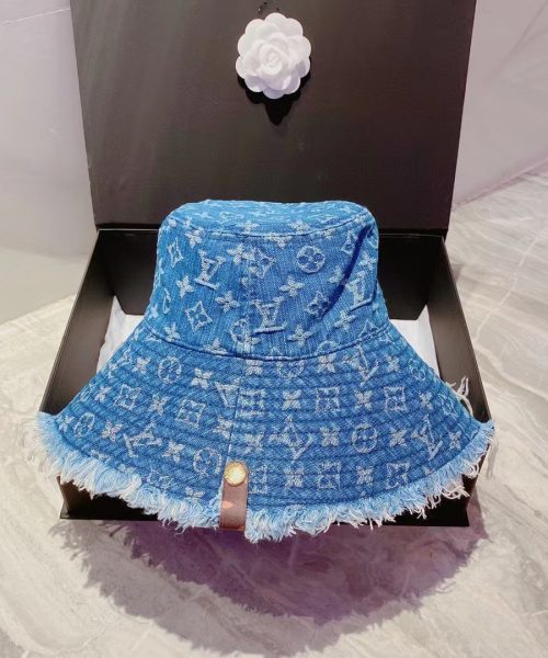LV005 - Monogram Denim Bucket Hat Blue