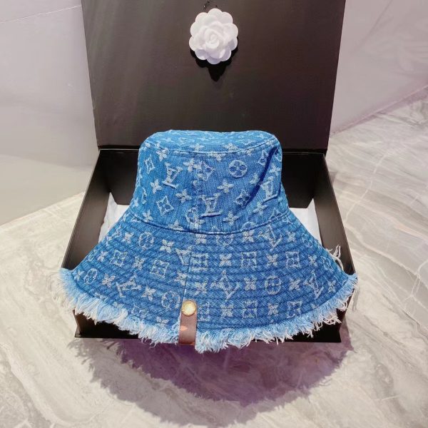 LV005 - Monogram Denim Bucket Hat Blue - Image 3