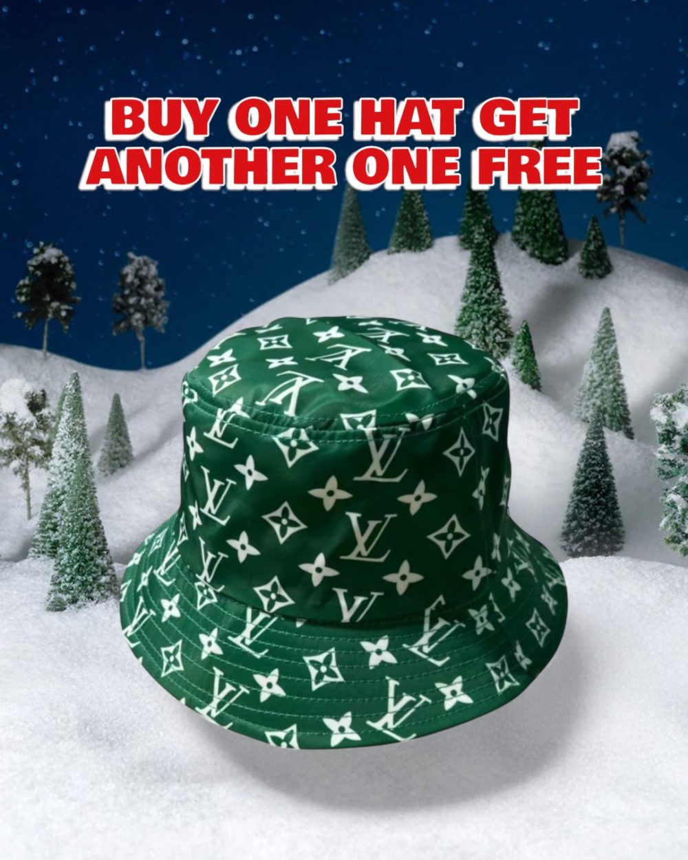 LV007 - Monogram Canvas Bucket Hat Green