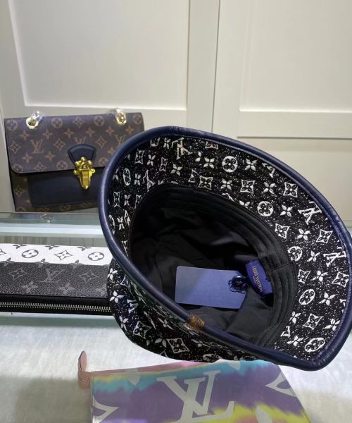 LV015 - Monogram Denim Bucket Hat Black