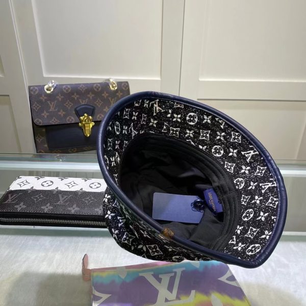 LV015 - Monogram Denim Bucket Hat Black - Image 6