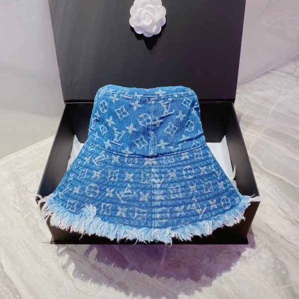 LV005 - Monogram Denim Bucket Hat Blue - Image 6