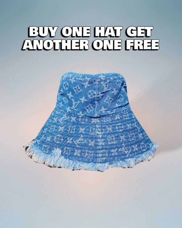 LV005 - Monogram Denim Bucket Hat Blue