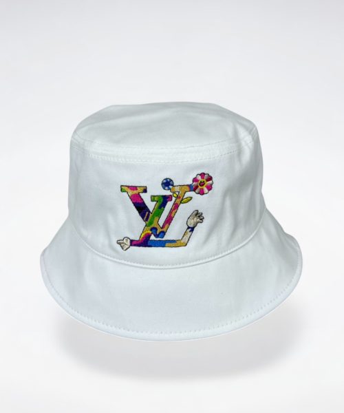 LV056 - Logo Cotton Bucket Hat White Reversible