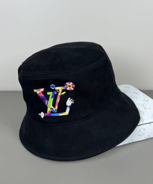 LV057 - Logo Cotton Bucket Hat Black Reversible