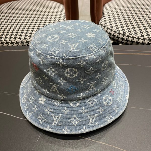 LV058 - Monogram Denim Bucket Hat Light Blue - Image 5